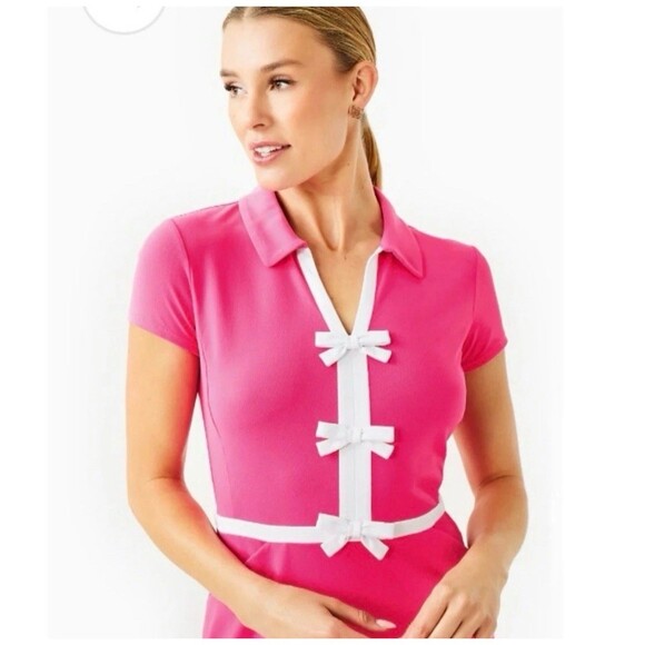 Lilly Pulitzer Luxletic Celestia Dress Womens L Pink UPF 50+ Pockets HTF NWT - Picture 4 of 15